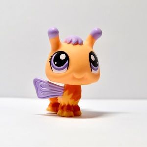 Littlest Pet Shop Authentic # 1307 Yellow Orange Purple Bee Bumblebee Purple Eye